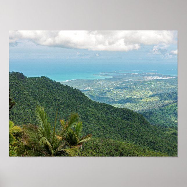 luquillo mountains overlooking coastal puerto rico poster (Front)