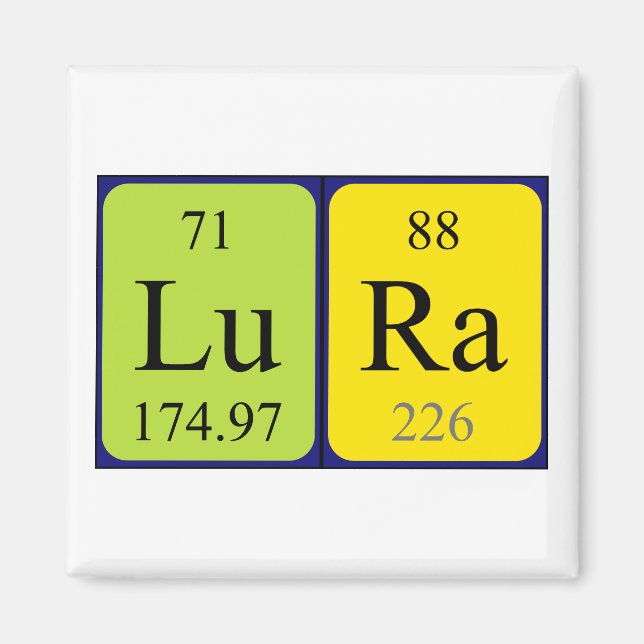 Lura periodic table name magnet (Front)