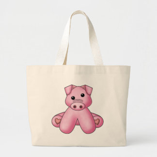Lura's Stuffed Pig Large Tote Bag