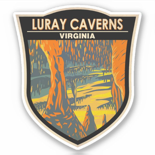 Luray Caverns Virginia Travel Art Badge (Front)