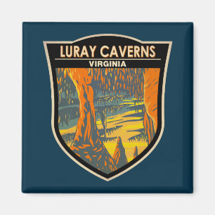 Luray Caverns Virginia Travel Art Badge Magnet