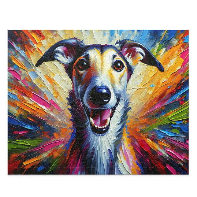 Lurcher Acrylic Art: Fawn Brindle Long Dog Jigsaw Puzzle (Lurcher Acrylic Art: Fawn Brindle Long Dog
)
