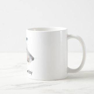 Lurcher dog in snow, Handsome boy Coffee Mug