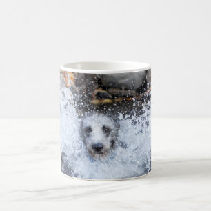 Lurcher Swimming Mug   Male Lurcher Dog