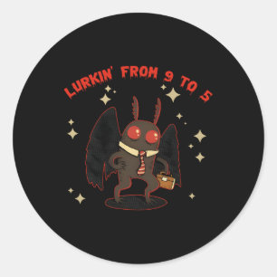 Lurkin' From 9 To 5 Witch Spooky Halloween  Classic Round Sticker