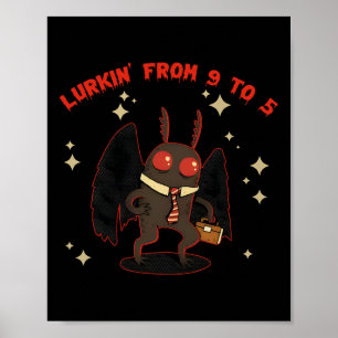 Lurkin' From 9 To 5 Witch Spooky Halloween Poster