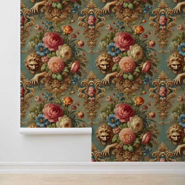 Lurking in Luxury – Gothic Floral Design Wallpaper (Application)