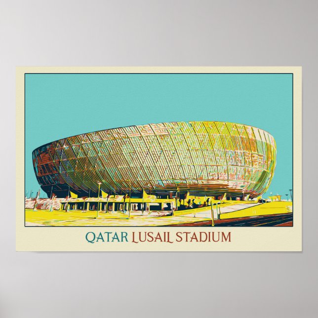 Lusail Stadium architecture illustration Qatar Poster (Front)