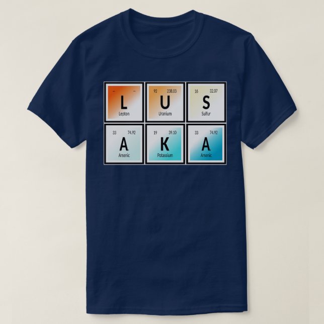Lusaka City Table of Elements T-Shirt (Design Front)