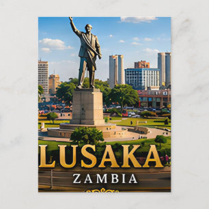 Lusaka Freedom Monument and Zambian Heart Postcard