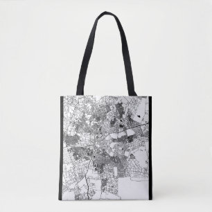Lusaka Zambia City Map Tote Bag