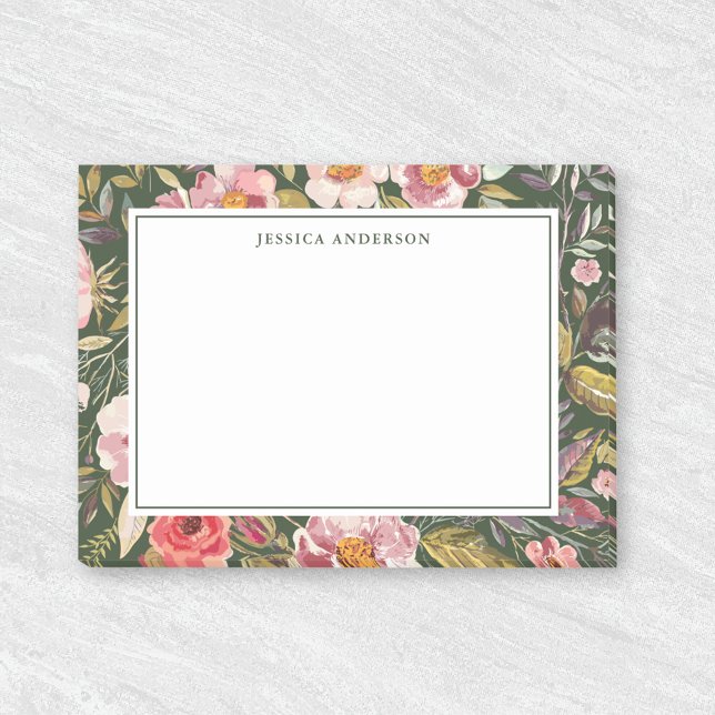 Luscious Floral Personalised Name Post-it Notes (Creator Uploaded)