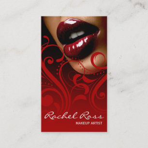 Luscious Glossy Lips Curliques   cardinal red Business Card