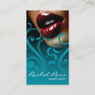 Luscious Glossy Lips Curliques   ocean blue Business Card