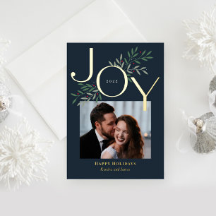 Luscious Joy Foil Holiday Card Christmas Card
