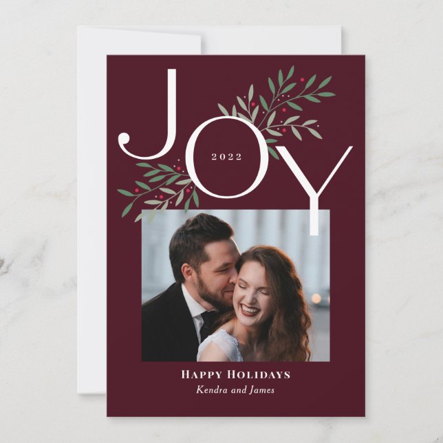 Luscious Joy Photo Holiday Card Christmas Card (Front)