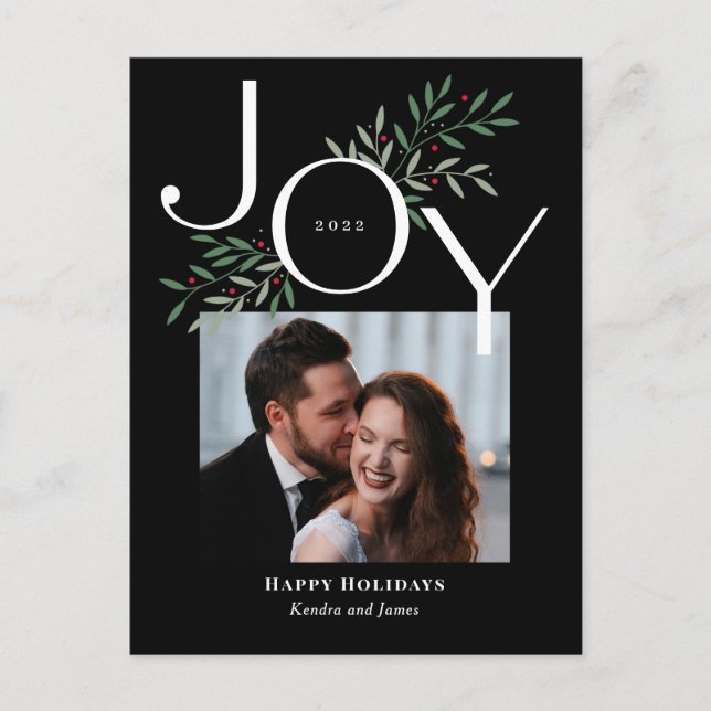 Luscious Joy Photo Holiday Postcard Christmas Card (Front)