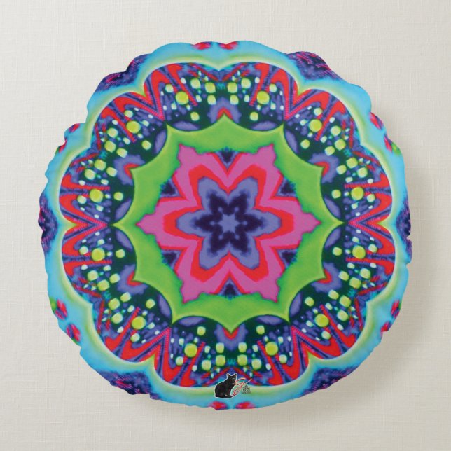 Luscious Kaleidoscope  Round Cushion (Front)