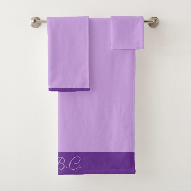 Luscious Lavender Monogram Bath Towel Set (Insitu)