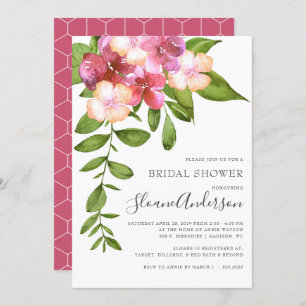 Luscious Leaves Hawaiian Bridal Shower Invitation