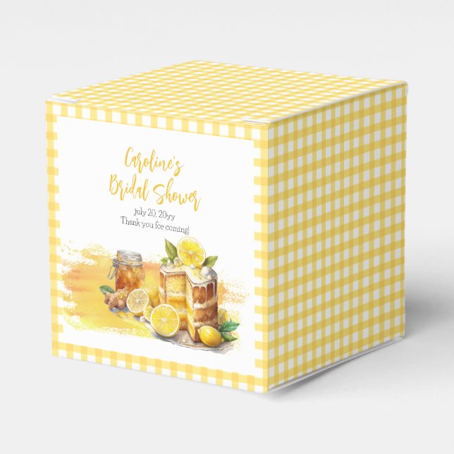 Luscious Lemon Cake Ginger Tea Bridal Shower Favour Box (Front Side)