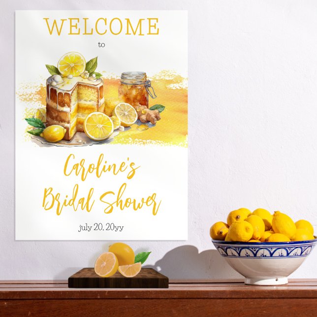 Luscious Lemon Cake Ginger Tea Bridal Shower Poster (Creator Uploaded)