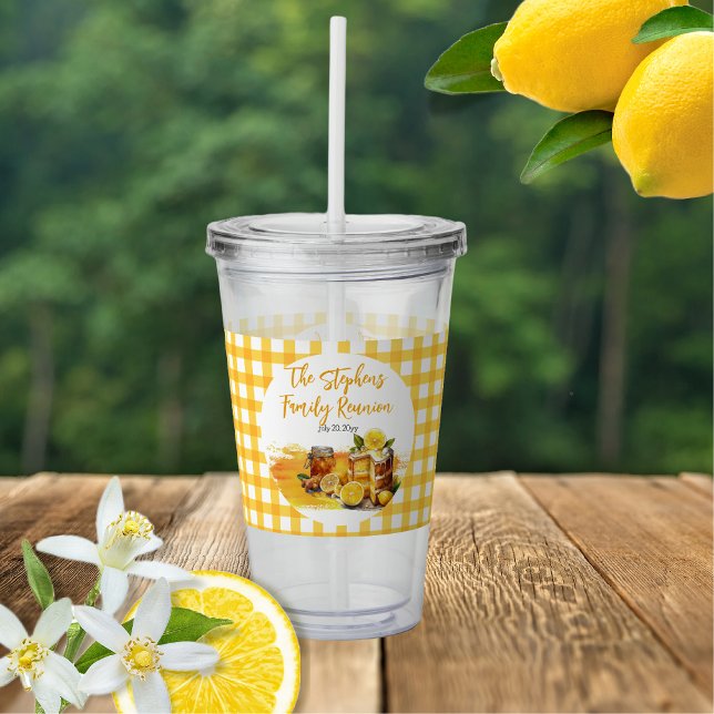 Luscious Lemon Cake Ginger Tea Family Reunion Acrylic Tumbler (Luscious Lemon Cake Ginger Tea Family Reunion Acrylic Tumbler)