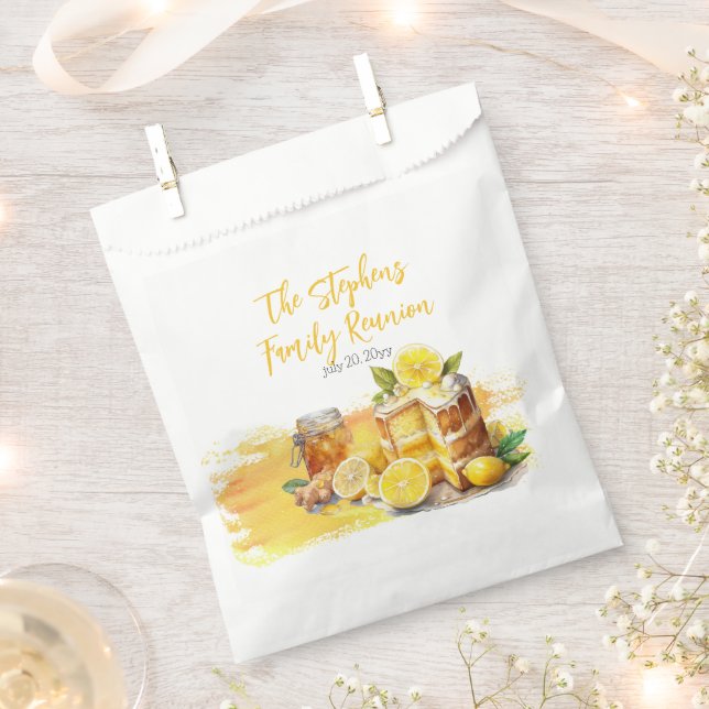 Luscious Lemon Cake Ginger Tea Family Reunion Favour Bag (Clipped)