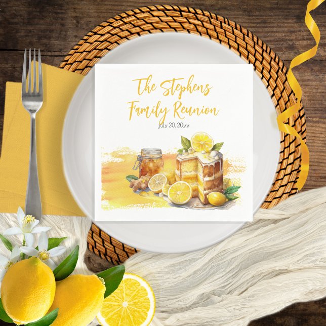 Luscious Lemon Cake Ginger Tea Family Reunion Napkin (Creator Uploaded)
