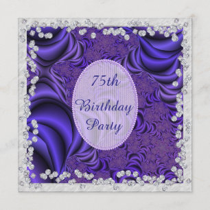 Luscious Lilac & Diamonds 75th Birthday Party Invitation