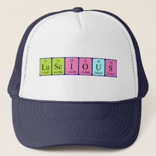 Luscious periodic table word hat
