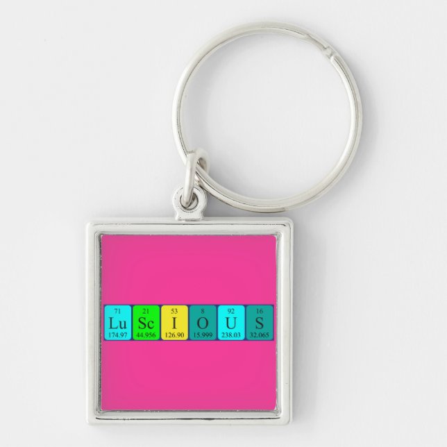 Luscious periodic table word keyring (Front)