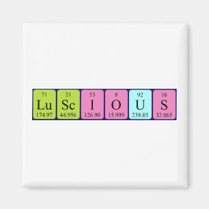 Luscious periodic table word magnet