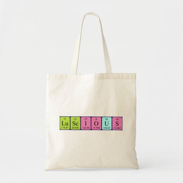 Luscious periodic table word tote bag (Front)