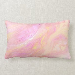 *~* Luscious Pink Abstract Marble Iridescent Lumbar Cushion