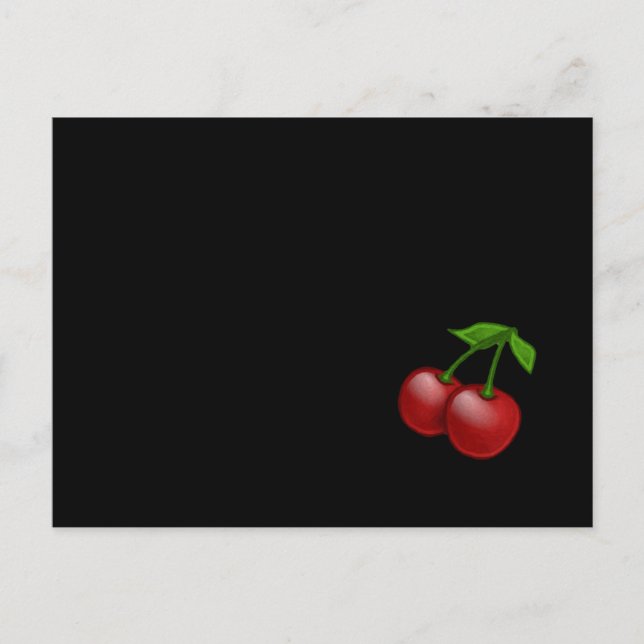 Luscious Retro Cherries Postcard (Front)