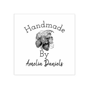 Luscious Summer Strawberry Rubber Stamp