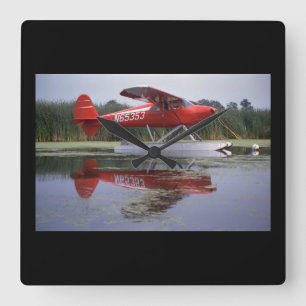 Luscombe, 8A, 1940, Oshkosh_Classic Aviation Square Wall Clock