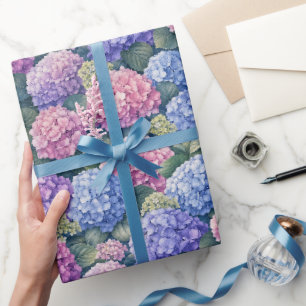 Lush Blooming Hydrangea Gardens Wrapping Paper
