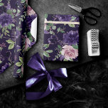 Lush Blossom | Dark Purple and Pink Rose Pattern Wrapping Paper<br><div class="desc">Playfully eye-catching, yet sophisticated twist on the modern Bohemian rustic chic hand-painted watercolor floral botanical bouquet in luxurious bold purples and pinks with luscious greenery botanical. From the "Boho Bloom" collection, this gorgeous design features rich wildflower bouquets with radiant flower blooms and eucalyptus greenery foliage. For other colours or matching...</div>