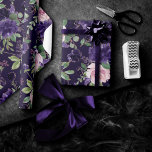 Lush Blossom | Dark Purple and Pink Rose Pattern Wrapping Paper<br><div class="desc">Playfully eye-catching, yet sophisticated twist on the modern Bohemian rustic chic hand-painted watercolor floral botanical bouquet in luxurious bold purples and pinks with luscious greenery botanical. From the "Boho Bloom" collection, this layout incorporates a rich Bohemian wildflower bouquet with radiant flower blooms and eucalyptus greenery foliage. For other colours, styles,...</div>