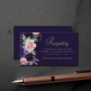 Lush Blossom   Purple and Pink Garland Registry Enclosure Card