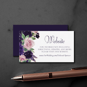 Lush Blossoms Pink and Purple Floral Website Enclosure Card