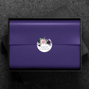 Lush Blossoms Purple and Pink Floral Bouquet Classic Round Sticker