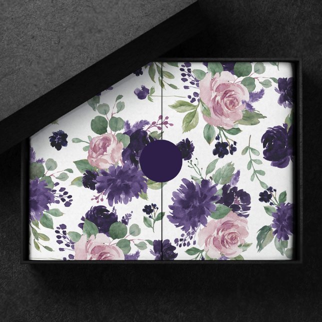Lush Blossoms | Purple and Pink Floral Pattern Tissue Paper (Creator Uploaded)