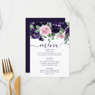 Lush Blossoms   Purple and Pink Roses Garland Menu