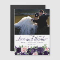Lush Blossoms | Purple Pink Photo Thank You Magnet