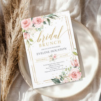 Lush blush pink floral gold frame bridal brunch