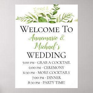 Lush Botanicals Wedding Ceremony Details Welcome Poster