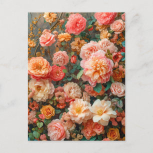 Lush Bouquet with Salmon Roses Postcard